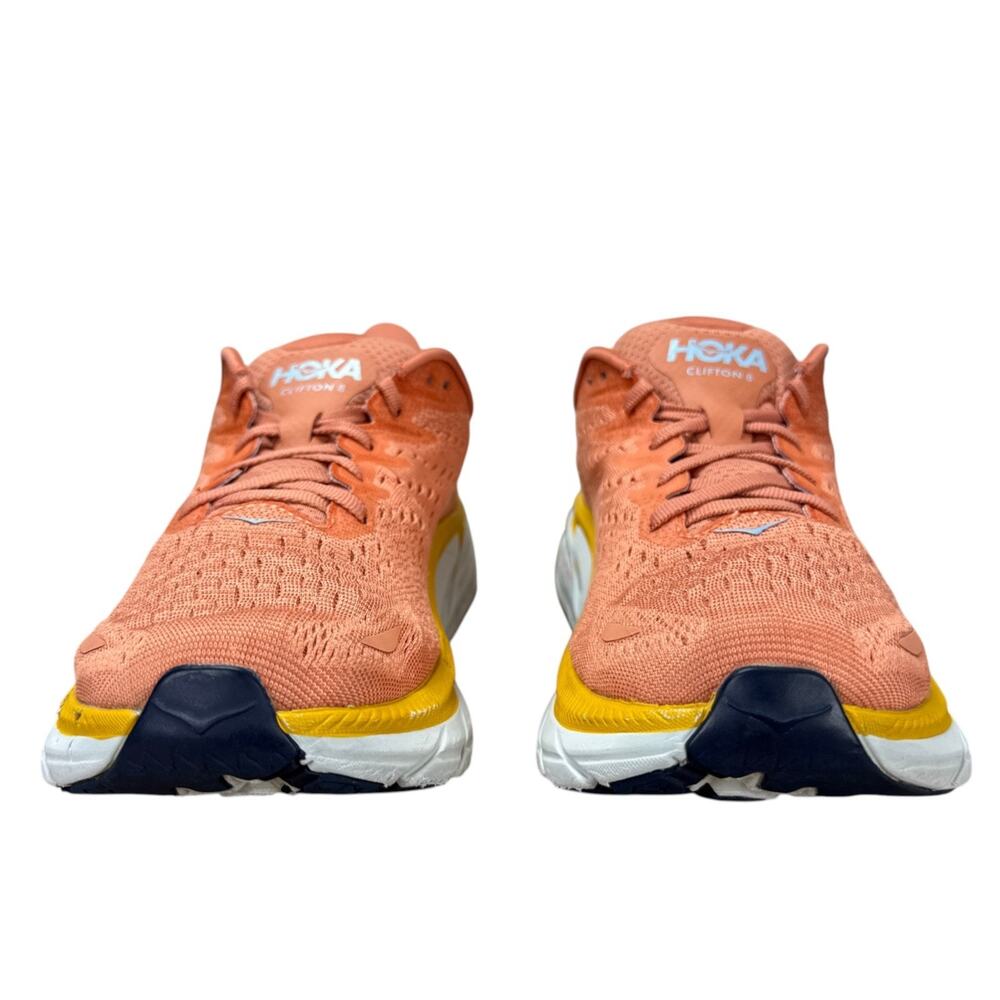 HOKA ONE ONE Clifton 8 Running Shoes Womens 9.5 B Peach Yellow Athletic Sneakers - Picture 5 of 12